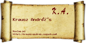 Krausz András névjegykártya